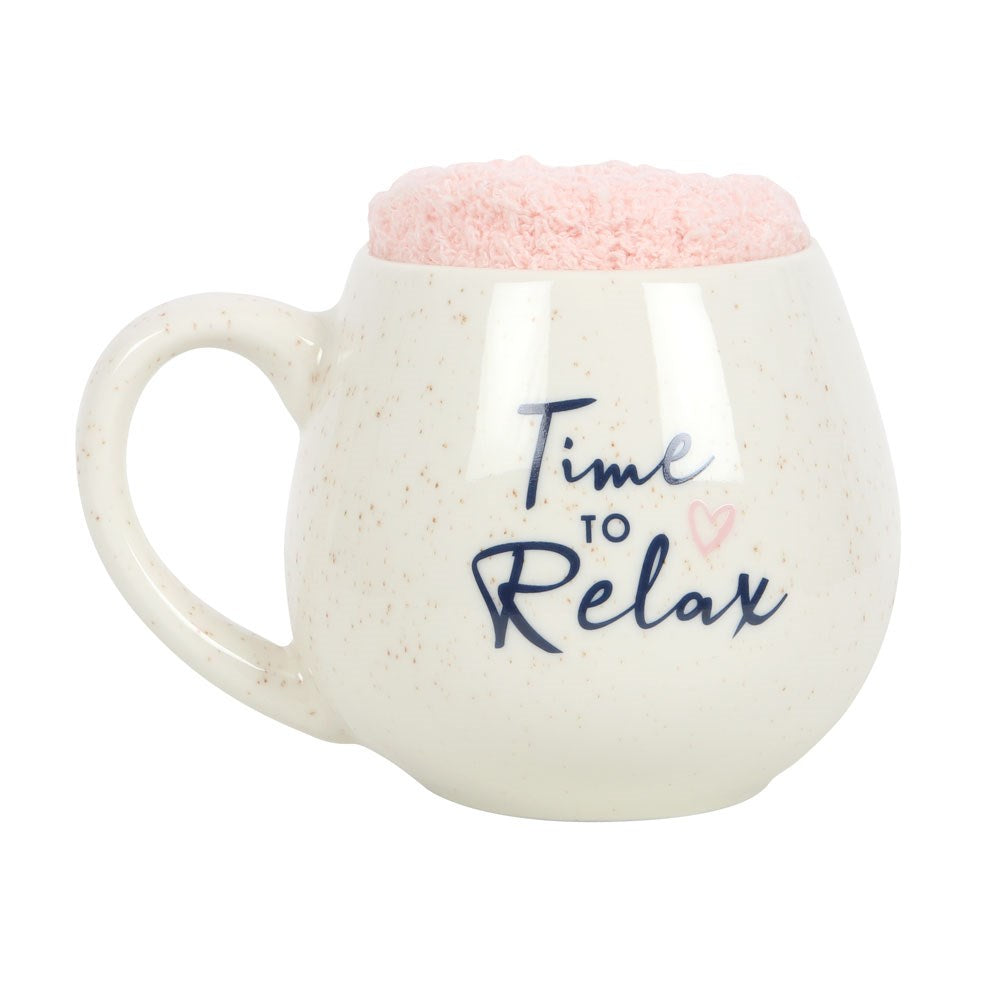 Time To Relax Mug & Fluffy Sock Set