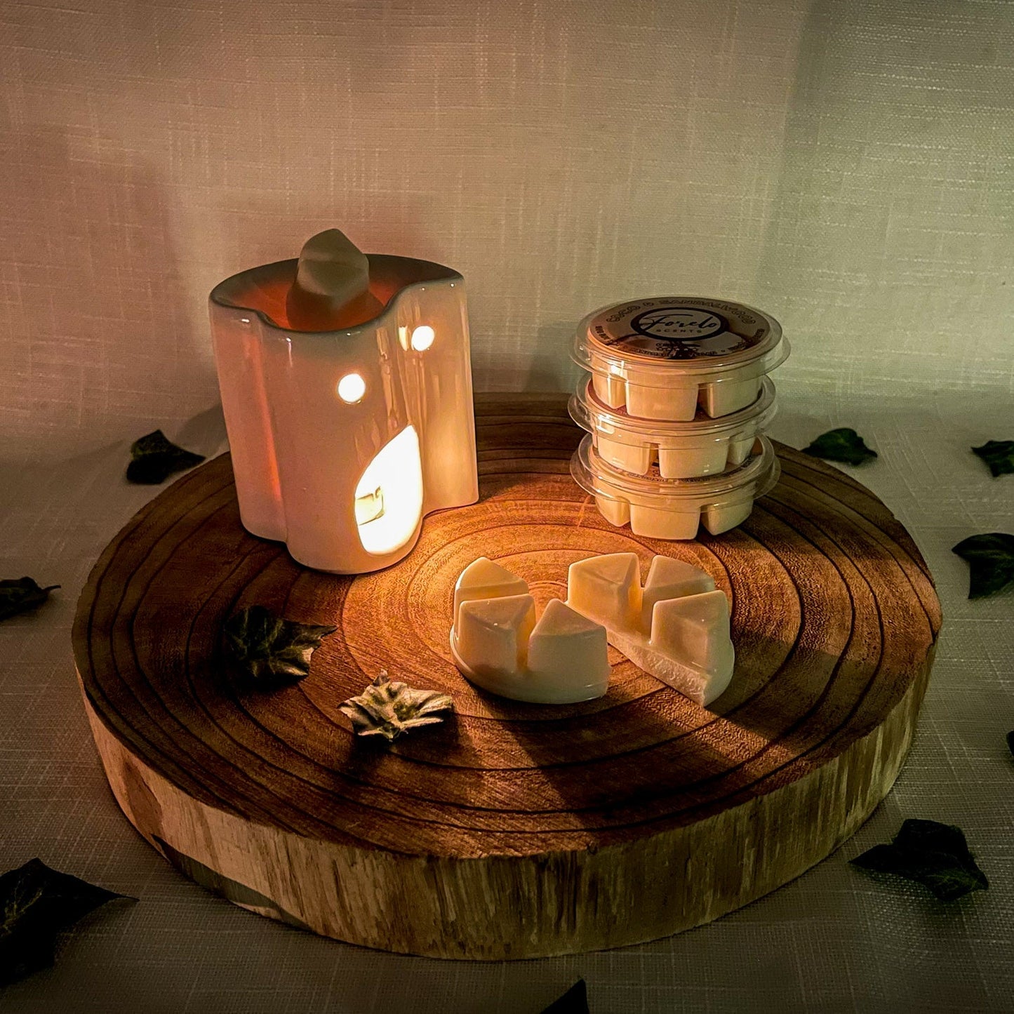 Heart Ceramic Burner & Wax Melt Bundle - Forelo Scents