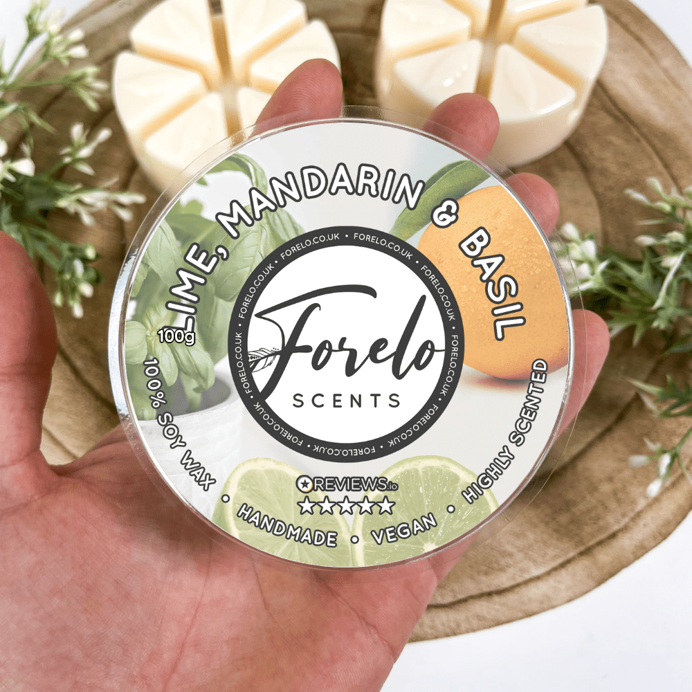 Lime, Mandarin & Basil · Unisex Soy Wax Melt Highly Scented Home Fragrance - Forelo Scents