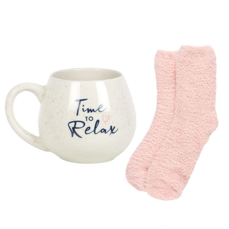 Time To Relax Mug & Fluffy Sock Set