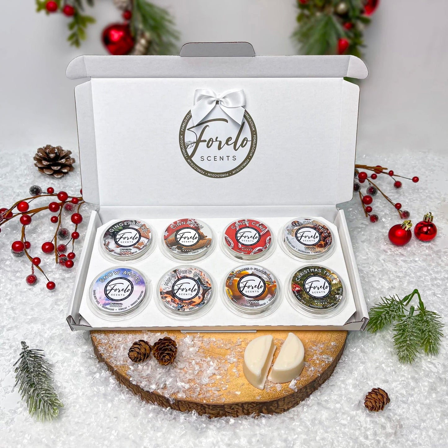 Christmas Wax Melts Set - Sample Box with Festive Selection - Forelo Scents
