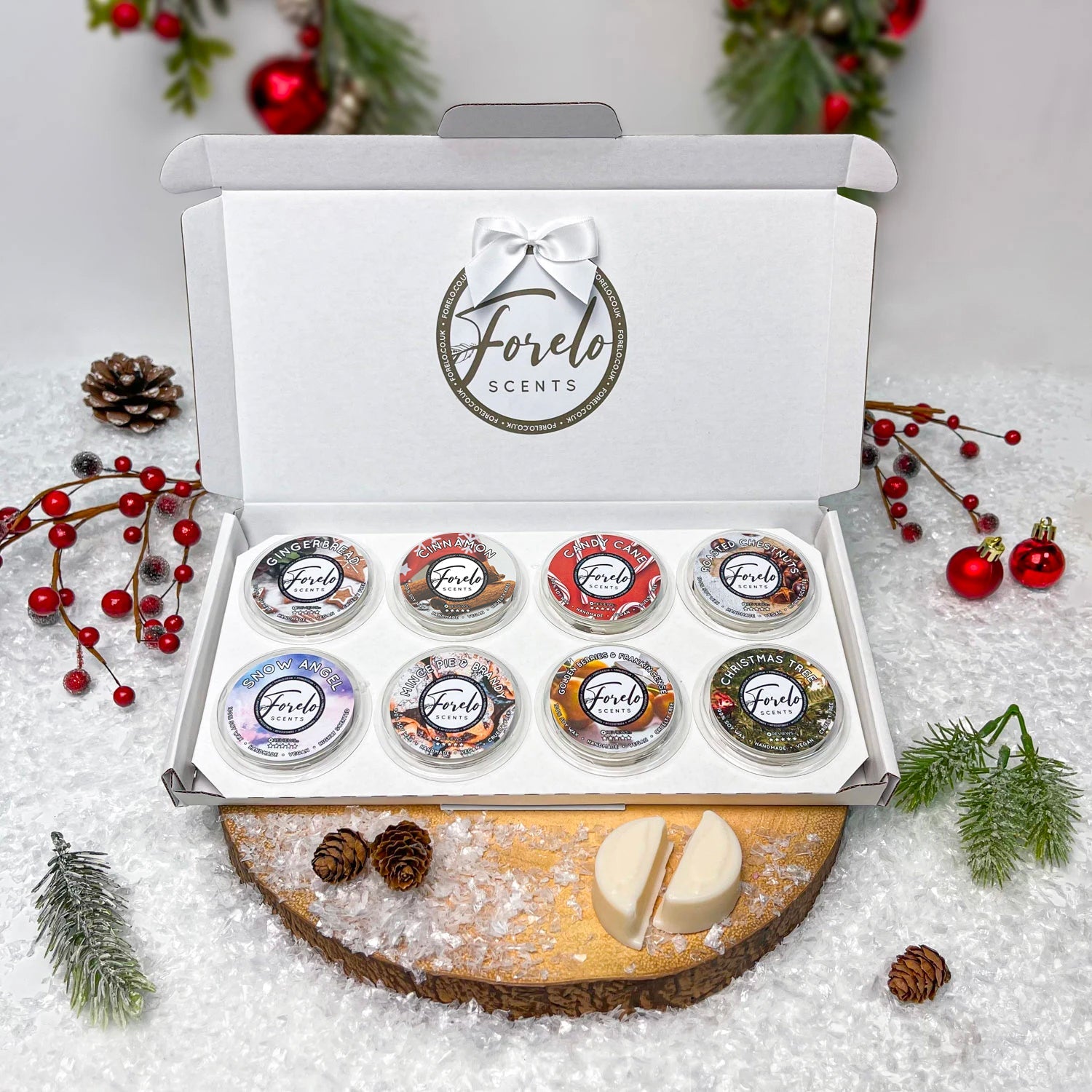 Christmas Wax Melts Set - Sample Box with Festive Selection - Forelo Scents