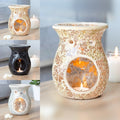 Ceramic Crackle Glass Wax Melt Burner - Elegant Design - Forelo Scents