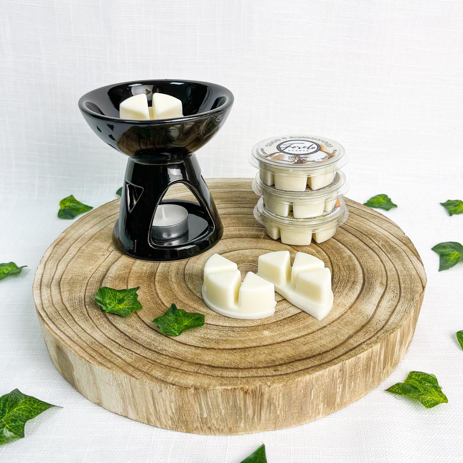 Deep Bowl Ceramic Burner & Wax Melt Bundle - Forelo Scents