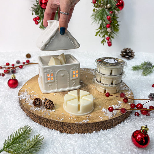 Gingerbread House Burner & Wax Melt Gift Set For Home Fragrance - Forelo Scents