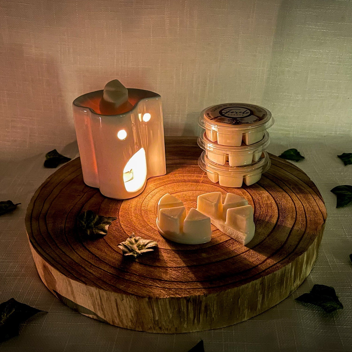 Heart Ceramic Burner & Wax Melt Bundle - Forelo Scents