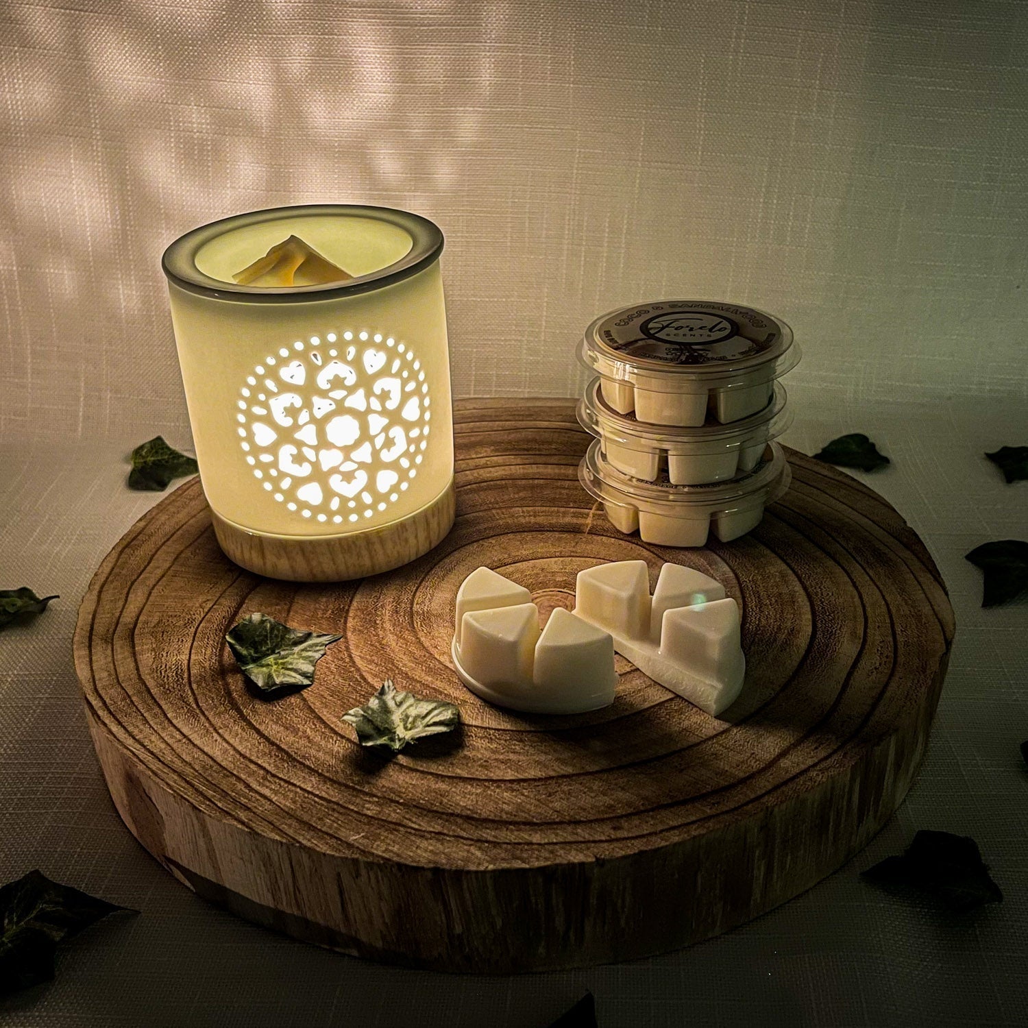 Aromatherapy Mandala Wax Melts Burner Set - Relaxing Home Fragrance - Forelo Scents