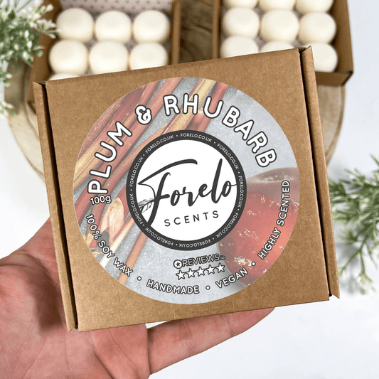 Plum & Rhubarb Luxury Handmade Wax Melt - Premium Home Fragrance - Forelo Scents