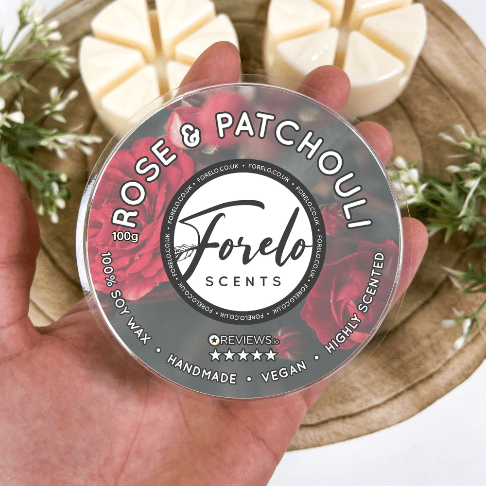 Rose Patchouli Aromatherapy Handmade Wax Melts, 100% Soy Wax - Forelo Scents