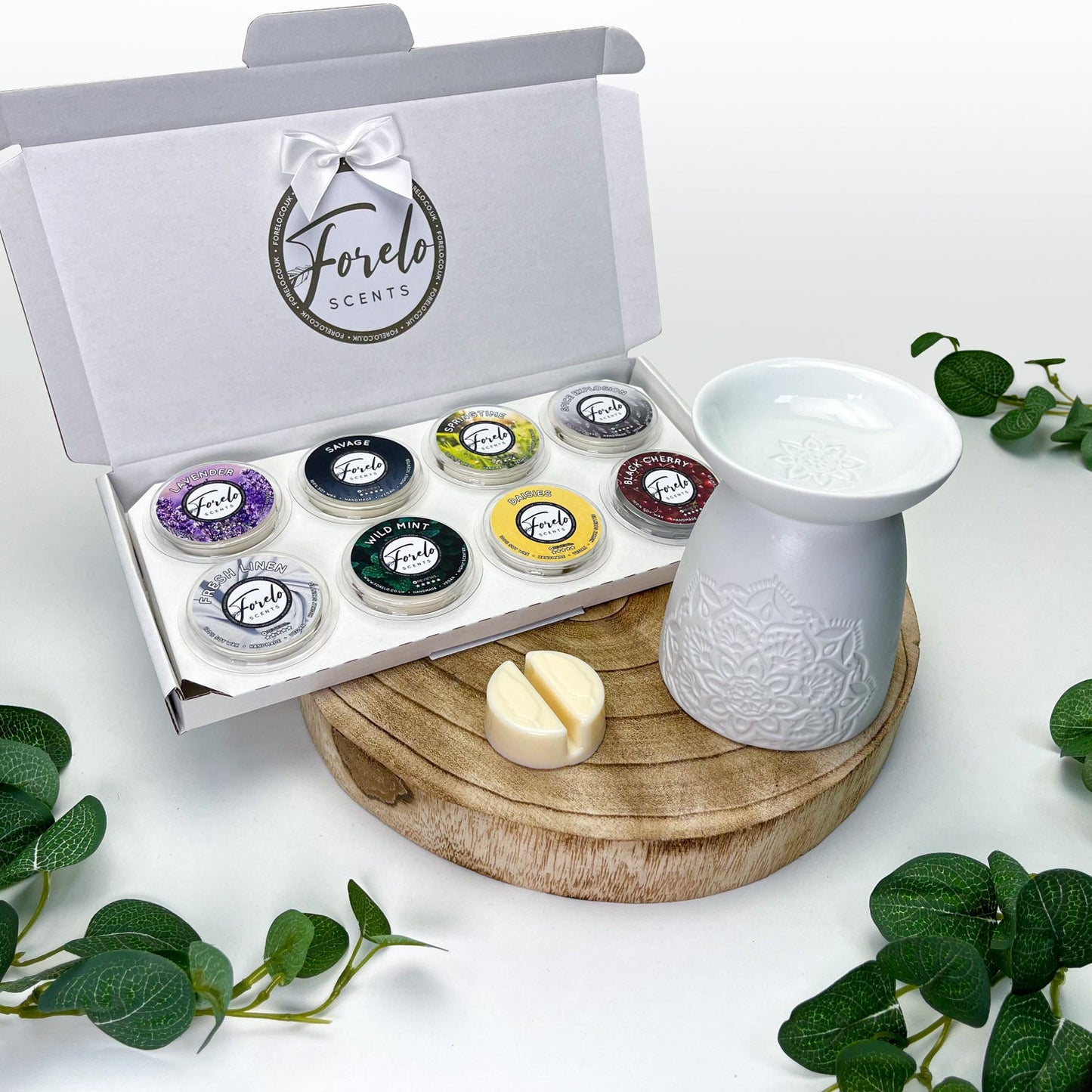Wax Melt Sample Box & Burner Gift Set - Forelo Scents