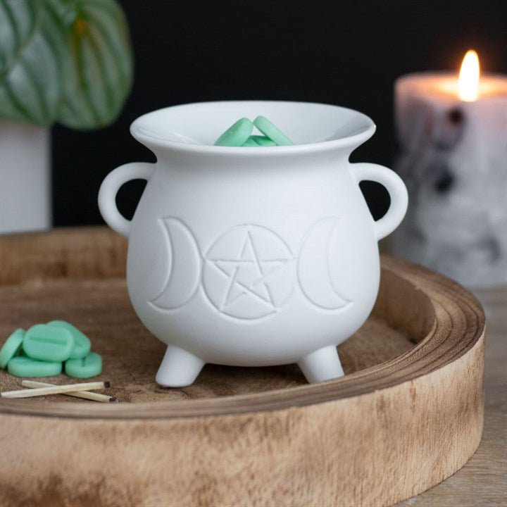 White Cauldron Ceramic Wax Melt Burner - Forelo Scents